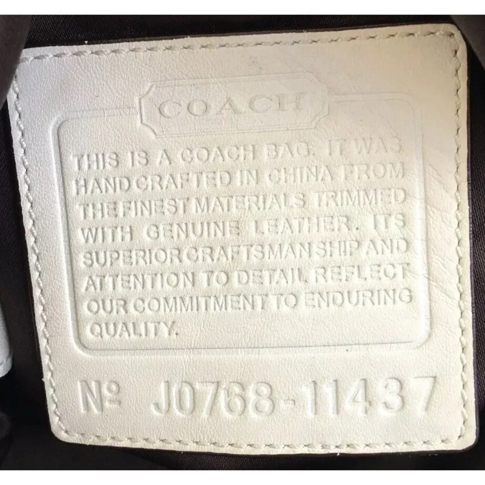 Coach11437 Bleeker Bucket Khaki Ivory Canvas Leather Cross-body‎ Bag EUC,  $349